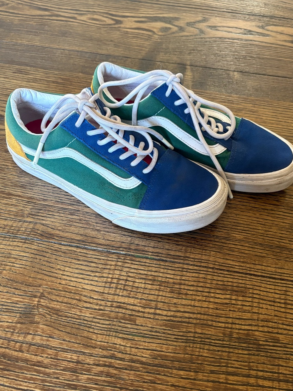 Vans Old Skool Colorblock Sneakers Blue Green Yellow Women’s 7 Men’s 5.5